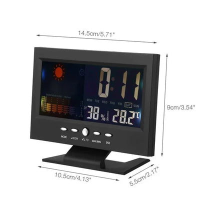 Digitaler LED-Temperatur-Feuchtigkeitsmonitor Wettervorhersage LED-Tischwecker