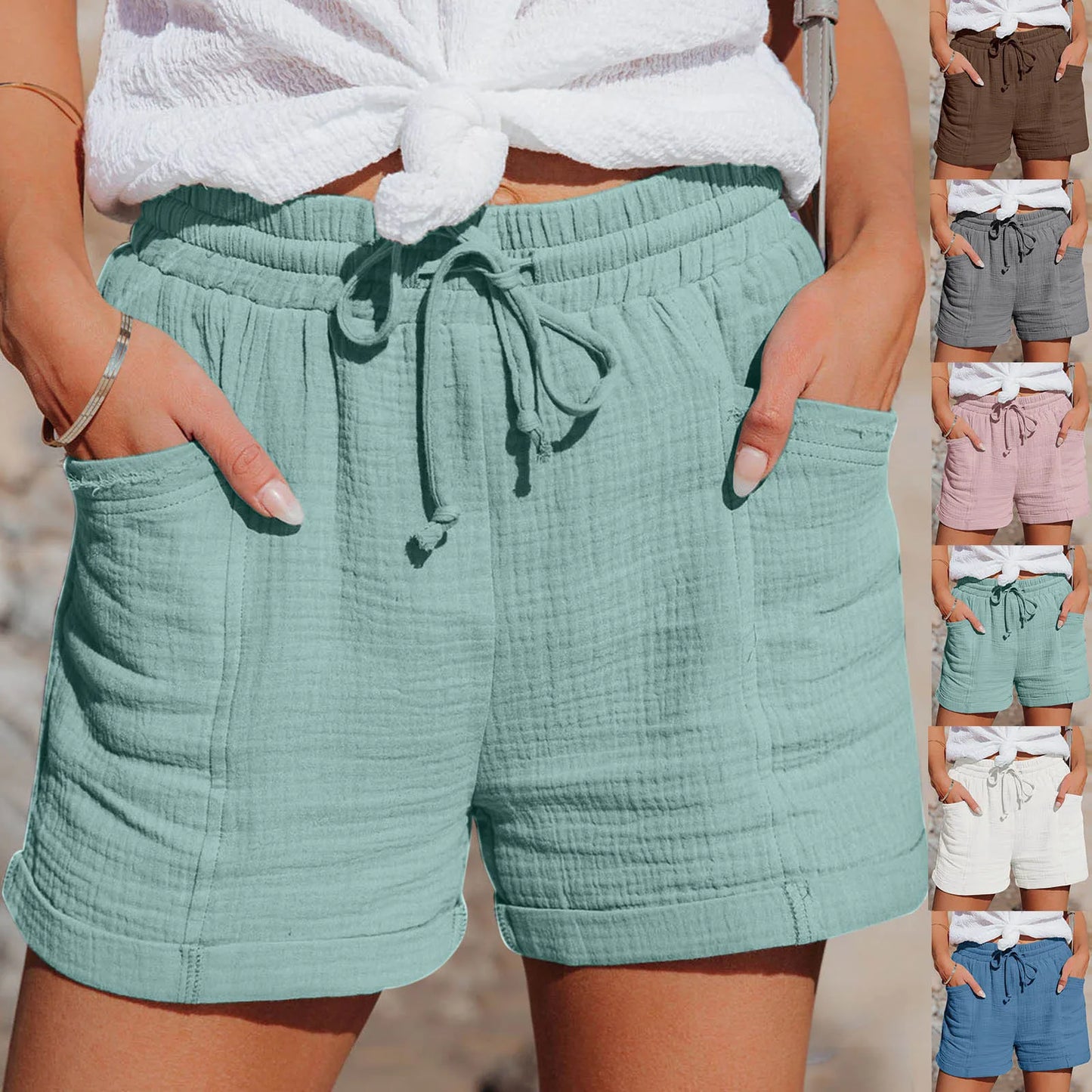 Women Cotton shorts Summer Casual