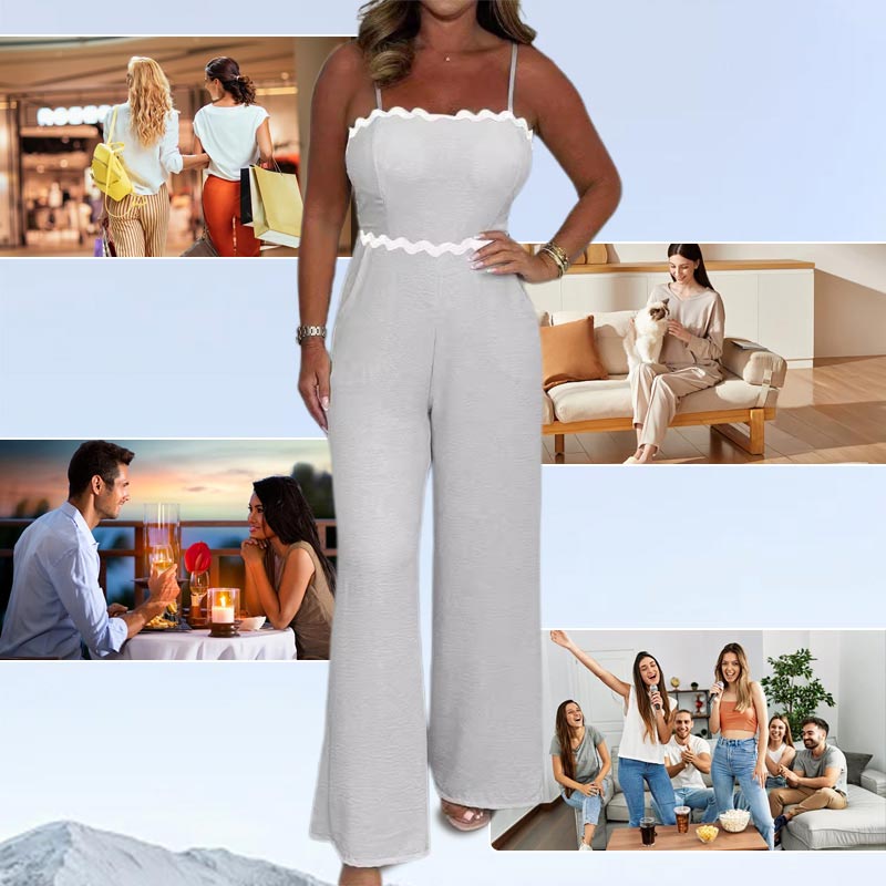 Eleganter Damen-Jumpsuit mit Spaghettiträgern und integriertem BH